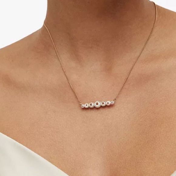 ALLSAINTS
Studded Pearl Bar Necklace, 17-1 - Picture 3 of 7